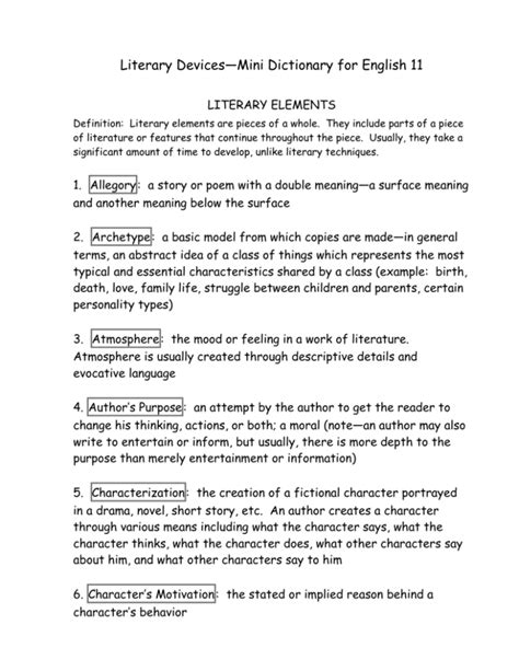 English 11R Literary Devices