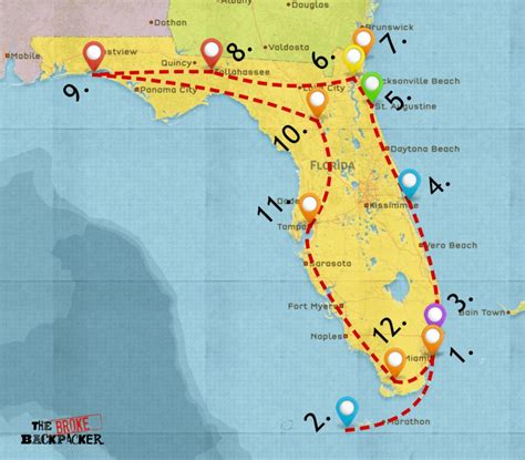 Epic Florida Road Trip Guide For July 2019 Map Of Florida Vacation