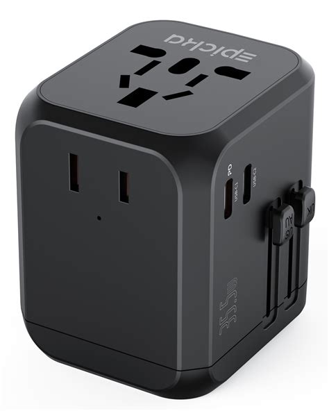 Epicka Universal Travel Adapter With Dual Ac Outlet 2 Usb C 35W Pd