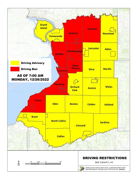 Erie County Travel Ban Map Alert