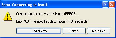 Error 769 The Specified Destination Is Not Reachable Corenetworkz Com