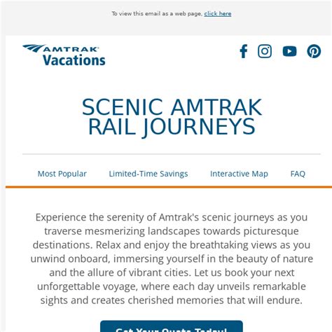 Escape To Picture Perfect Destinations With Amtrak Vacations Amtrak