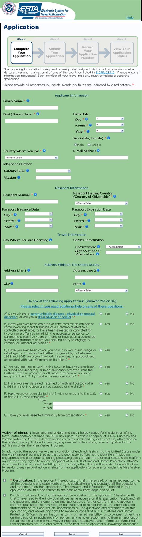 Esta Electronic System For Travel Authorisation Sunshine Co Uk Blog