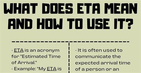 Eta Meaning What Does Eta Stand For And Mean 7Esl