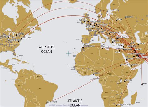 Etihad Airways Route Map