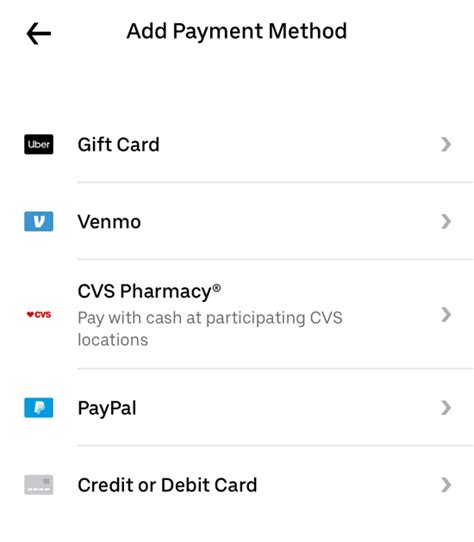 Every Uber Payment Method How To Select Different Credit Cards