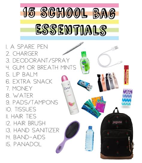 Everyday Bag Essentials School Bag Essentials Backpack Essentials Travel Essentials Men