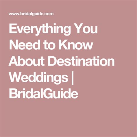 Everything You Need To Know About Destination Weddings Bridalguide