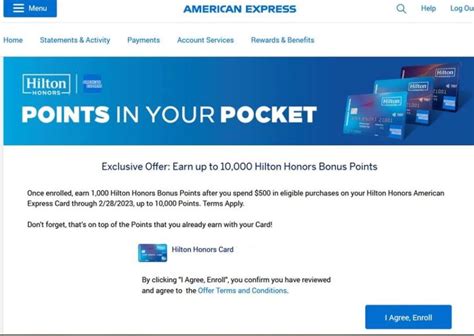 Expired American Express Hilton Spend 500 Get 1 000 Bonus Points