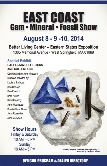 Ez Guide To Gem And Mineral Shows Ezguide 2014 East Coast Gem