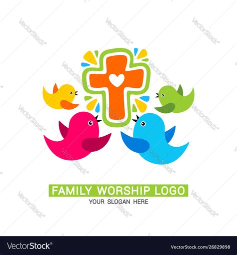 Family Worship Logo Glorifies God Royalty Free Vector Image