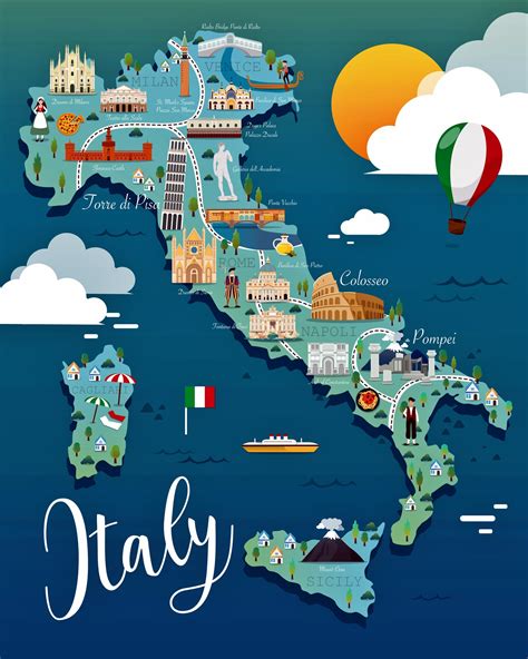 Famous Places In Italy Map Printable Online