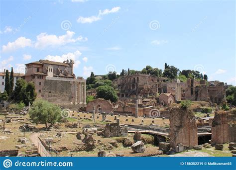 Famous Roman Forums In Rome City Center Italy A Famous Tourist Destination Editorial Stock Image