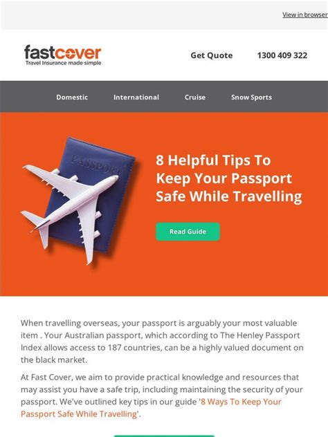 Fast Cover Travel Insurance Is Your Passport Safe Milled