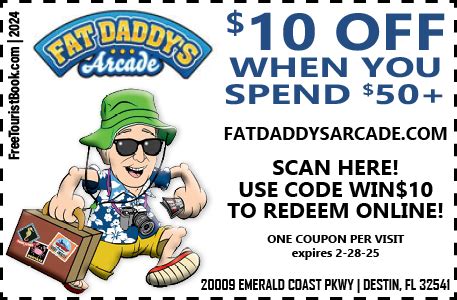 Fat Daddy Amp 39 S Arcade Destin Florida Shopping Coupons