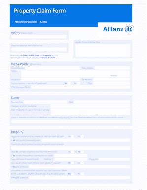 Fillable Online Aclm104 3 Property Claim Form Allianz Fax Email Print