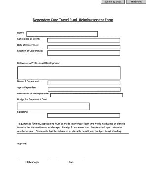 Fillable Online Bti Cornell Dependent Care Travel Fund Reimbursement