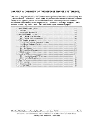 Fillable Online Chapter 1 Overview Of The Defense Travel System Dts Fax Email Print Pdffiller