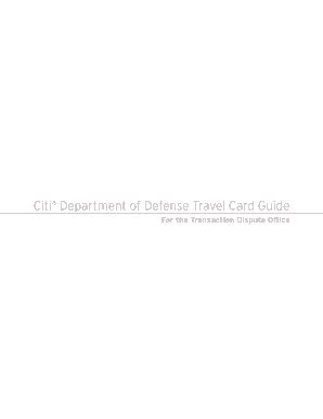 Fillable Online Defense Travel Card Guide Form Fax Email Print Pdffiller