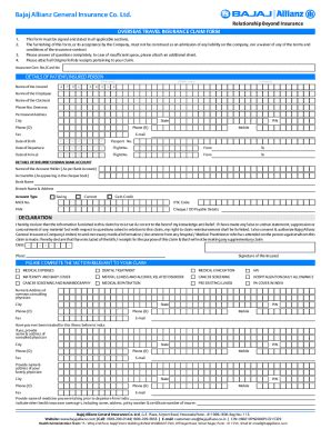 Fillable Online Download Bajaj Allianz Travel Claim Form Download