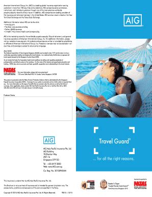 Fillable Online Sl Singaporetech Edu Travel Guard Brochure Aig Sl