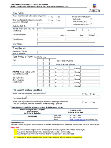 Fillable Online Travel Insurance Top Up Application Form Fax Email