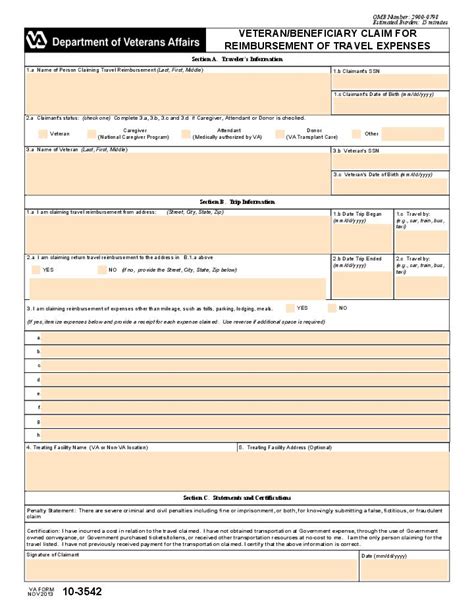 Fillable Online Veteran Travel Reimbursement Form 003 Fax Email Print