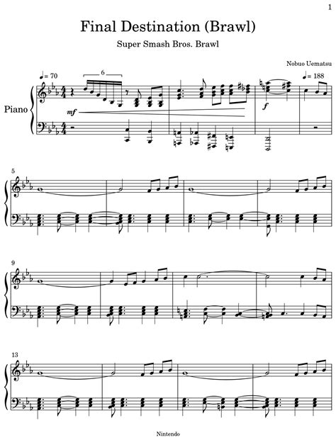 Final Destination Brawl Sheet Music For Piano