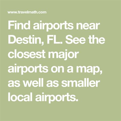 Find Airports Near Destin Fl See The Closest Major Airports On A Map