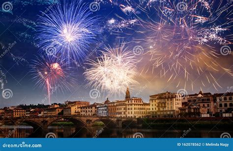 Fireworks Over Florence New Year Destination Stock Photo Image Of