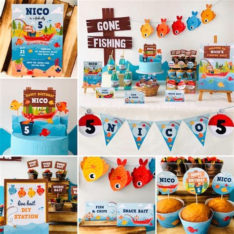 Fishing Party The Big One First Birthday Decorations Etsy Fishing