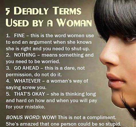 Five Deadly Terms Used By Women Words Mean Nothing Words Terms