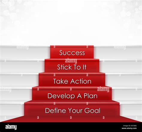 Five Steps To Success Concept Which Include Goal Plan Action And