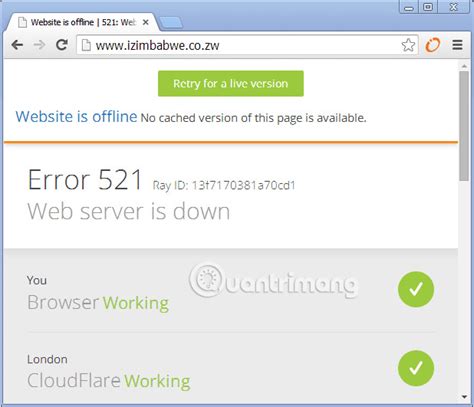 Fix Error Error 521 Web Server Is Down Tipsmake Com
