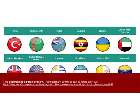 Flags Of 196 Countries Of The World As 3D Circular Buttons 17 Slide