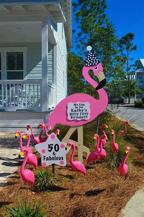 Flamingo Birthday Yard Sign Rentals Destin Fl Flamingo Birthday