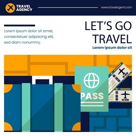 Flat Design Travel Agency Posts Royalty Free Vector Image