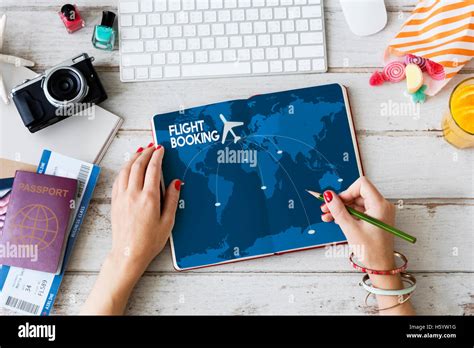 Flight Booking Reservation Travel Destination Concept Stock Photo Alamy