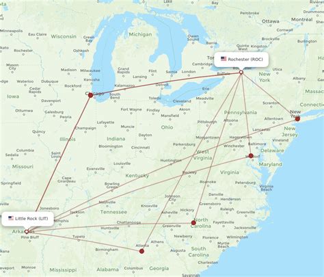 Flights From Little Rock To Rochester Lit To Roc Flight Routes