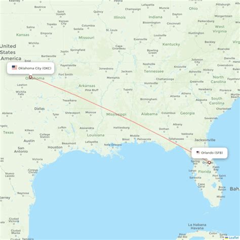 Flights From Orlando To Oklahoma City Sfb To Okc Flight Routes