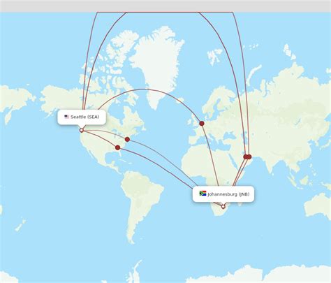 Flights From Seattle To Johannesburg Sea To Jnb Flight Routes