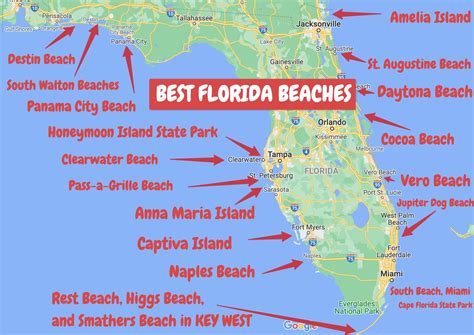 Florida Beach Map Florida Beaches Map Map Of Florida Beaches