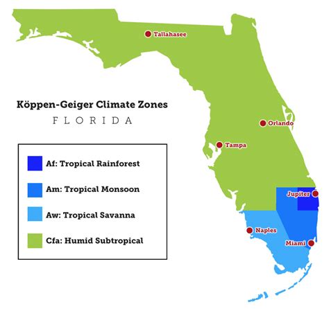 Florida Climate Zones Map