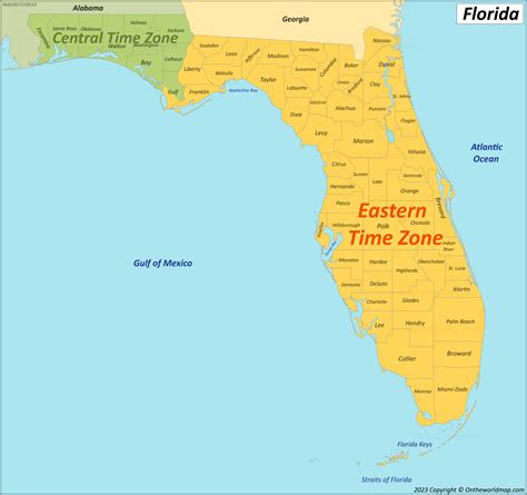 Florida Time Zone Map Map Of Florida Time Zones