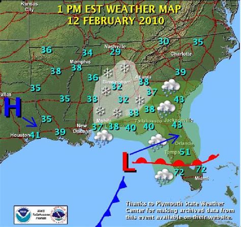 Florida Weather Forecast Map State Map