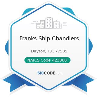 Franks Ship Chandlers Zip 77535 Naics 423860