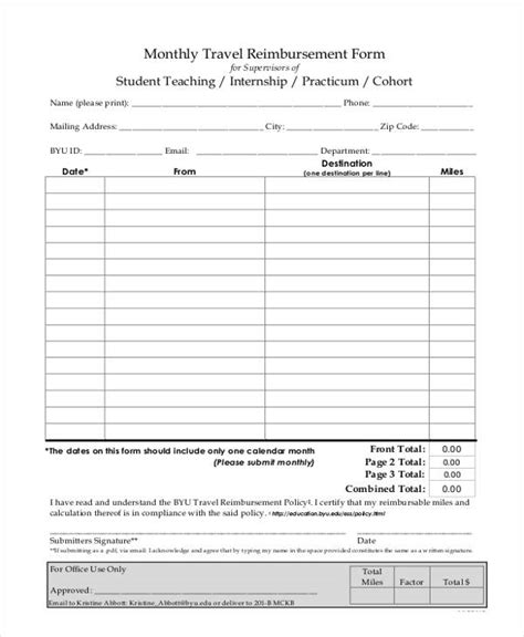 Free 13 Travel Reimbursement Forms In Pdf Ms Word Excel