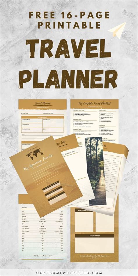 Free 16 Page Printable Travel Planner Guide Pdf Perfect For Planning