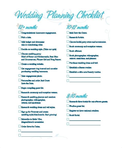 Free 26 Sample Wedding Checklists In Pdf Ms Word Google Docs Pages