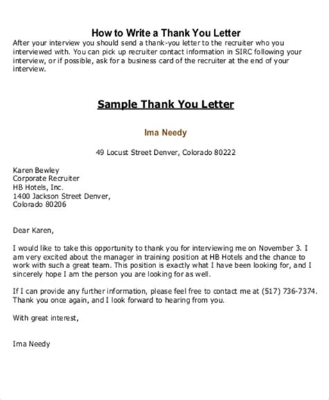 Free 7 Sample Recruiter Thank You Letter With Samples